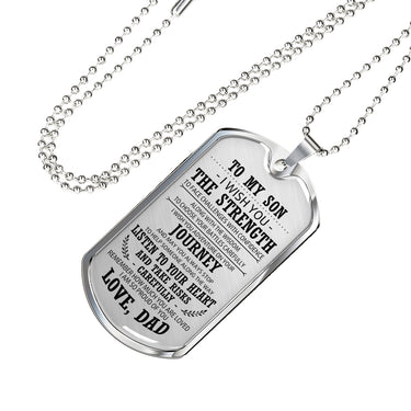 Father Son Quotes Pendant Necklace From Father Christmas Gifts, Birthday Gift Id